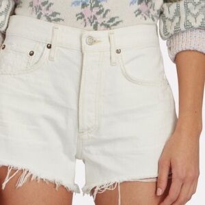 AGOLDE Parker Cut Off Denim Shorts White 29